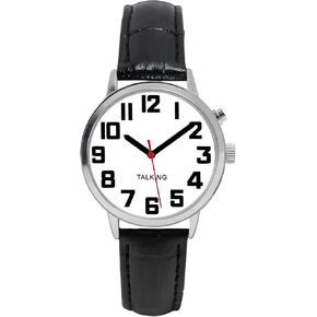 Woman Talking Analog Watch, Large Digital, Loud and Clear American English Voice Will Say The Alarm, Time, Date, The Best Choice for The Elderly