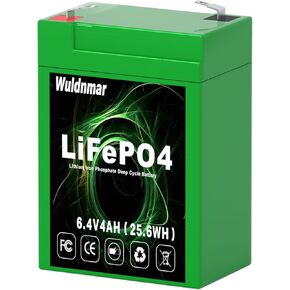 بطارية LiFePO4 6V 4Ah، بطارية ليثيوم مع BMS، أكثر من 3000 دورة، بطارية دورة عميقة 25.6WH للبطارية البحرية، السيارة، RV، عربة الجولف، الطاقة الشمسية، محرك الصيد، استبدال AGM/SLA