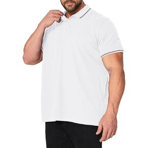 RQP Mens Big and Tall Polo Shirt Golf Shirts Classic Fit Casual Tops Pique Mesh Short Sleeve
