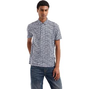 Armani Exchange Men's All Over Logo Print Regular Fit Polo