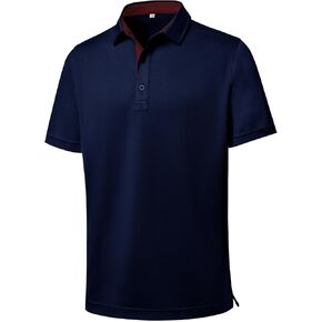 DEOLAX Mens Polo Shirts Dry Fit Mens Golf Polo Shirts Short Sleeve Solid Mens Tactics Polo Shirts Soft Polo Shirts for Men