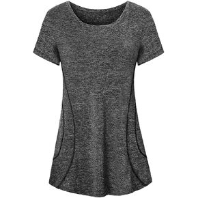 Cucuchy Womens Yoga Tops Flowy Fitness Workout Shirts Short Sleeve Activewear