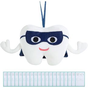 BALAPET Tooth Fairy Pillow for Boys with 20 PCS Tooth Fairy Receipt Cards, 13" Hx 6" W Tooth Pillow with Pocket for Tooth Fairy, Gift for Girl and Boys