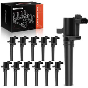 A-Premium Engine Ignition Coil Pack Compatible with Aston Martin DB9 2005-2016, DBS 2008-2012, Rapide 2011-2018, Vanquish 2014-2017, Virage 2012, 6.0L, Replace# 4G4312A366AA, 8G4312A366AA, 12-PC Set