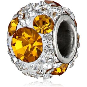 Disney Stainless Steel Mickey November Crystal Birthstone Bead Charm