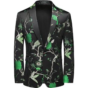 Mens Floral Suit Jacket Jacquard Paisley Luxury One Button Slim Fitted Business Wedding Tuxedo Suit Blazer Jacket