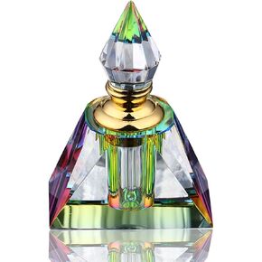 H&D HYALINE & DORA Vintage Egyptian Perfume bottle Decor Refillable Mini Empty Potions Glass 3ML (Rectangular pyramid)