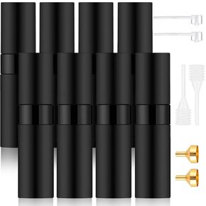 Beieverluck 15 Pieces 8ML Travel Perfume Atomizer Refillable Perfume Bottle Portable Cologne Sprayer for Perfume Women Men, Black