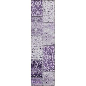 Addison Rugs Chantille ACN566 Purple 2'3" x 7'6" Indoor Outdoor Hallway Runner Rug, Stain Resistant Washable Kitchen Area Carpet for Bathroom, Laundry and Bedroom