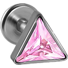 16G Triangle Cubic Zirconia Cartilage Stud Earrings for Women Men G23 Titanium Conch Helix Tragus Studs Earrings Lip Studs Rings Labret Monroe Medusa Piercing Jewelry