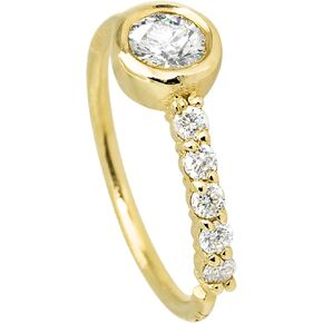 Jewelry Avalanche 20G 14K Yellow Gold Bezel Set 0.12 ctw Diamond Nose Hoop Ring Twist-open 5/16"(8mm) Nose Ring, Unisex 14KNH072BZY-WD