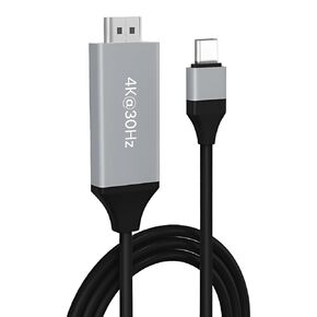 MMOBIEL USB-C to HDMI Cable 2 m - 4K@30Hz - Braided Cable – Thunderbolt 3 to HDMI Adapter Compatible with MacBook Pro/Air, iPhone 15, iPad Pro, iMac, Samsung Galaxy, Chromebook, etc. – Aluminum