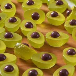 40 Pcs Mini Resin Avocado Small Luminous Avocado Miniature Fruit Figurine Fake Realistic Avocado Figurine for DIY Hair Clips Headband Supplies