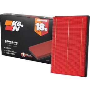 K&N Engine Air Filter: Long Life 18,000 Mile Replacement Air Filter: Compatible with 2002-2019 Dodge Ram Truck V6/V8/V10 (1500, 2500, 3500, 4500, 5500), KNA-2247
