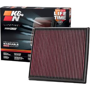 K&N High-Flow Original Lifetime Engine Air Filter: Increase Power & Acceleration, Washable, Premium: Compatible with 2008-2019 BMW (640i, X6, X5, X4, X3, 535i, 740i, ActiveHybrid), 33-2428
