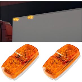 5PCS LED Trailer Side Marker Light, 4"×2" Double Bullseye Rectangular Led Marker Lights, Clearance Light Front Side Rear Marker Indicator, Universal Waterproof Light 12V for Truck, RV (5*Red)