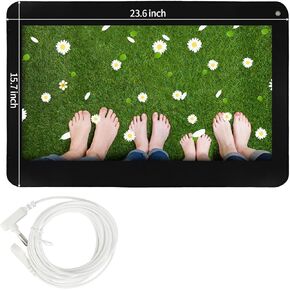Grounding Mat, Earthing Mat for Sleep, Pain Relief, Inflammation, Balanced Energy, Wellness. Earth Connected Therapy. Non-Slip Grounding Pad for Bed Desk Home Office, Includes 15ft Cord (24"x16")
