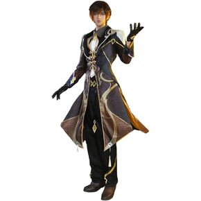Cosfun Game Genshin Impact Zhongli Cosplay Costume Halloween Costume Jacquard Upgrade Ver C02946