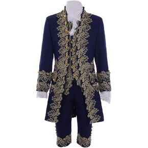 Victorian Costume Men Rococo Costume Suit Jacket Vest Prince Cosplay Halloween