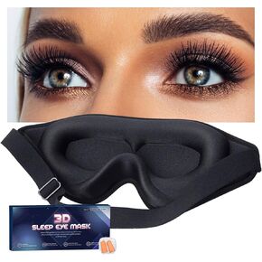 Black Sleep Mask for Men Eyelash Extension, Eye Mask for Lash Extensions No Pressure 3D Sleep Mask, Women Sleep Protector Eye Shade Cover for Travel Yoga Nap