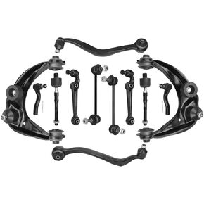 Front Upper & Lower Control Arms w/Ball Joints + Sway Bars + Tie Rods for Ford Fusion for Lincoln MKZ for Mercury Milan 2006 2007 Suspension kit - 12pc Set
