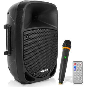 Pyle 1200W Portable Bluetooth PA Speaker - 12’’ Subwoofer, LED Battery Indicator Lights W/Built-In Rechargeable Battery, MP3/USB/SD Card Reader, and UHF Wireless Microphone - Pyle PSBT125A