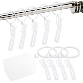 120PCS Stainless 4 Prongs Pinch Pleat Drapery Hooks and Metal Pin Hooks with 1.5in Rod Rings with Eyelets for Door Bathroom Dining Room Heavy Duty Pleated Drapes