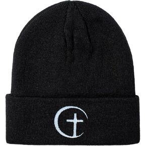 Cool Beanies Embroidered Knit Hats Beanie Fall Winter Black Graphic Knit Hat Cap for Women Men