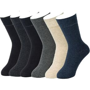 Feetalk 98% Cotton Solid Dress Crew Socks for Business and Casual Mens and Womens Socks