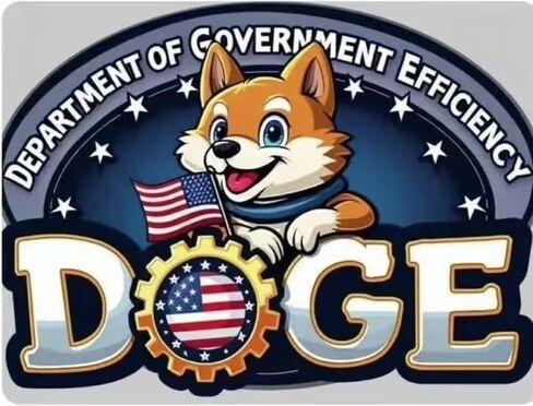 شعار التميمة لإدارة الكفاءة الحكومية Elon Musk (DOGE)، لوحة تزيين للباب مقاس 12 × 8 بوصة لافتة معدنية من القصدير in Saudi Arabia