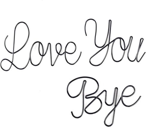 Love You Bye Wall Decor Metal Wire Letters Wall Decor Metal Wire Art Decor Inspirational Wall Decoration for Home Room Office Wall Express Love and Warm for Your Family Lovers Wall Art Gift Hallway Entryway Door Valentine Decorations for Home (Love You By in Saudi Arabia