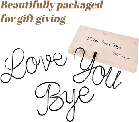 Love You Bye Wall Decor Metal Wire Letters Wall Decor Metal Wire Art Decor Inspirational Wall Decoration for Home Room Office Wall Express Love and Warm for Your Family Lovers Wall Art Gift Hallway Entryway Door Valentine Decorations for Home (Love You By in Saudi Arabia