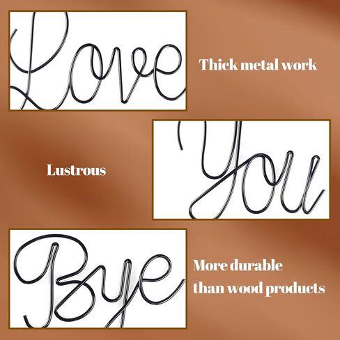 Love You Bye Wall Decor Metal Wire Letters Wall Decor Metal Wire Art Decor Inspirational Wall Decoration for Home Room Office Wall Express Love and Warm for Your Family Lovers Wall Art Gift Hallway Entryway Door Valentine Decorations for Home (Love You By in Saudi Arabia