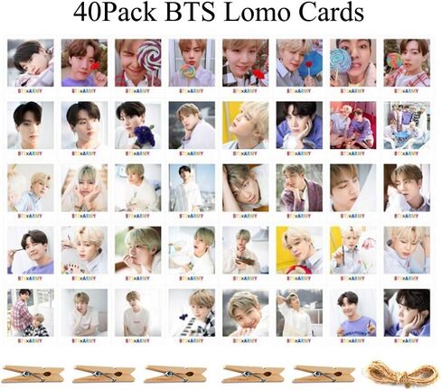 مجموعة هدايا Bangtan Boys Fur Army، Bangtan Boy Merch مع غطاء وسادة مقاس 45 × 45 سم، 1 سلسلة مفاتيح، 1 حامل حلقة للهاتف، 1 حبل قصير، 2 دبوس بروش، 12 ملصقًا، 40 بطاقة صور للأولاد من Bangtan in Saudi Arabia