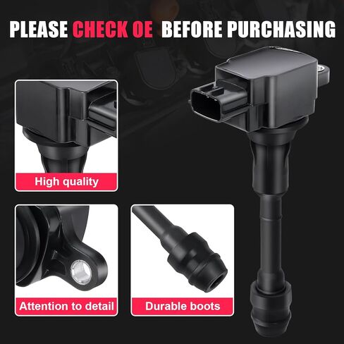 1pcs Ignition Coil Pack Compatible with Nissan Altima Sentra X-Trail 2.5 L4 2002 2003 2004 2005 2006 Coil Pack Replaces# C1398 UF350 4505 in Kuwait