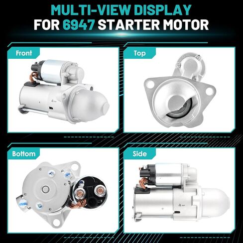 محرك بدء التشغيل 6947 مناسب لسيارة Chevy Malibu 08-14، Equinox 10-17، Impala 14، Cobalt 08-10، HHR 08-11، لـ GMC Terrain 10-17، لـ Buick Lacrosse 10-16 2.0L 2.2L 2.4L 1.4KW 9-الأسنان المبتدئين#89060407 in Saudi Arabia