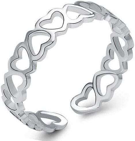 Cubic Zirconia Rhodium Plated Brass Rings for Women, Set of 4, Silver in Saudi Arabia