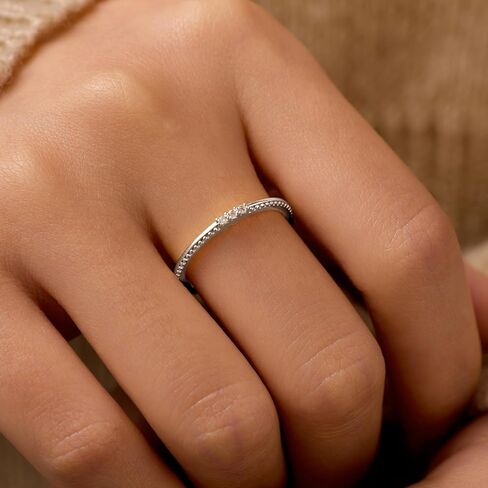 Dainty 14K Gold Plated Thin Cubic Zirconia Rings Eternity Engagement Wedding Band Rings 925 Sterling Silver Stackable Rings for Women Aura Minimalist Midi Knuckle Pinky Finger Ring Jewerly in Kuwait