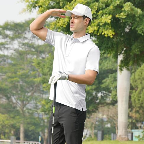 DEOLAX Mens Polo Shirts Dry Fit Mens Golf Polo Shirts Short Sleeve Solid Mens Tactics Polo Shirts Soft Polo Shirts for Men in Saudi Arabia