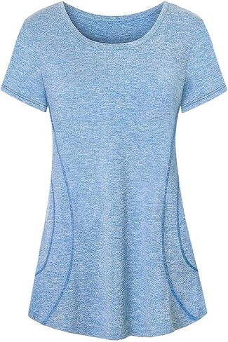 Cucuchy Womens Yoga Tops Flowy Fitness Workout Shirts Short Sleeve Activewear in Kuwait