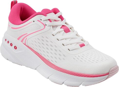 حذاء رياضي نسائي من Easy Spirit Maxine11، أبيض/وردي، عرض 7.5 in Kuwait