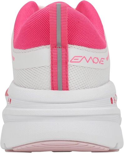 حذاء رياضي نسائي من Easy Spirit Maxine11، أبيض/وردي، عرض 7.5 in Kuwait