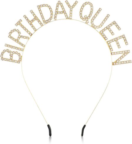 Birthday Queen Headband Birthday Queen Crown Gold Birthday Crown Birthday Tiara Bling Rhinestone Happy Birthday Accessories Birthday Headband for Women and Girls Christmas Party Decorations in Saudi Arabia