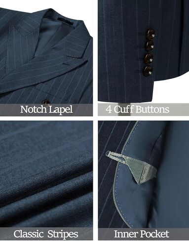 Mens Suit Jacket Stripes Casual Formal Blazer Double Breasted Lightweight Men Sport Coats Long Sleeve Jacket in Saudi Arabia
