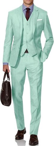 Mens Suit Solid Two Button Slim Fit Suit Set for Wedding Formal Business Suit Men 3 Piece Suit Blazer Vest Pants Set in Saudi Arabia