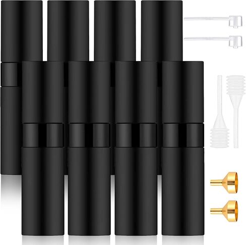 Beieverluck 15 Pieces 8ML Travel Perfume Atomizer Refillable Perfume Bottle Portable Cologne Sprayer for Perfume Women Men, Black in Kuwait