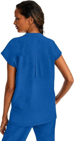طقم فرك نسائي من Healing Hands، قميص Journey Top 2152، بنطال Toby Jogger مع حزام خصر مطاطي 9244، فرك طبي مع 9 جيوب، Royal- M Top/M Petite Pant in Kuwait