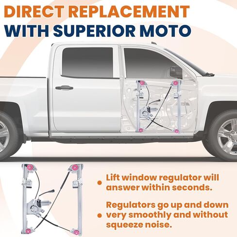 Power Window Regulator w/Motor Front Driver Side 741-428 Compatible for 2004-08 Ford F150 2006-08 Lincoln Mark LT Left Side in Saudi Arabia