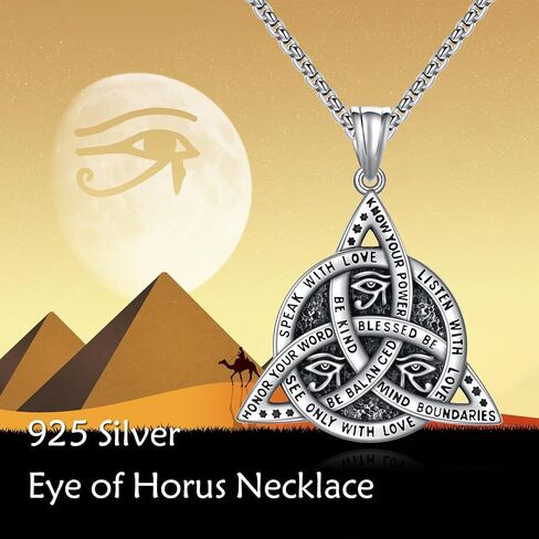 Eye of Horus/Fish Hook/Mask/Scorpion/Trident/Arrow/Star of David/Anchor/Boxing Necklace for Men Sterling Silver Gold Plated Celtic Knot Pendant Punk Gothic Religious Jewelry Gifts for Men in Saudi Arabia