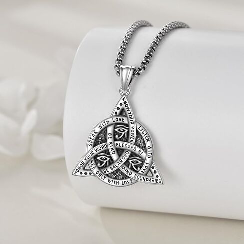 Eye of Horus/Fish Hook/Mask/Scorpion/Trident/Arrow/Star of David/Anchor/Boxing Necklace for Men Sterling Silver Gold Plated Celtic Knot Pendant Punk Gothic Religious Jewelry Gifts for Men in Saudi Arabia